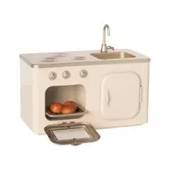 Maileg køkken i metal, Miniature - Råhvid - Badetid