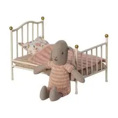 Maileg Vintage seng Mus og små kaniner - Offwhite - 1-2 år