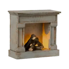 Maileg miniature pejs m. lys - Vintage blå - 