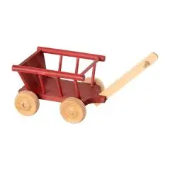 Maileg trækvogn, Micro - Rød - Dekoration
