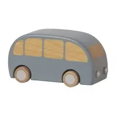 Maileg legetøjsbil Bus i træ, Pull-back funktion - Blå - Julegaver til drenge