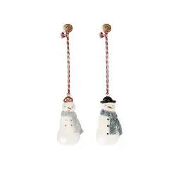 Maileg Ornament i metal - Snemand - 2 varianter - 6-12 mdr.