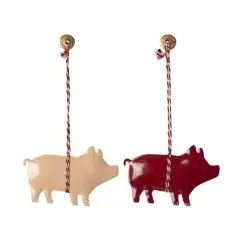 Maileg Juleophæng Gris i metal - 2 varianter - Legetøj til haven