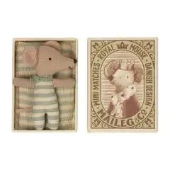 Maileg Baby mus Sleepy/wakey i tændstikæske - Dreng - 