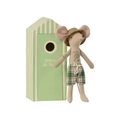 Maileg Far strandmus i strandkabine - Pigelegetøj 6-12 mdr.