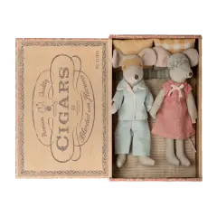 Maileg Mor og Far mus i cigaræske 2022 - Natlamper