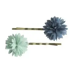 Hårnåle med Chiffon Blomst, Aqua - Maileg - 