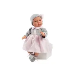 Así Leonora dukke Lyserød/grå kjole - Pool legetøj