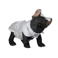 Así Reborn Bulldog Lily 32 cm - Grå varmefrakke m. pailletter - 