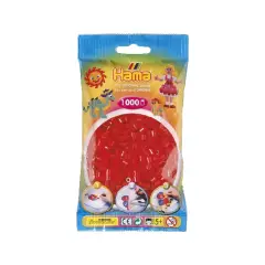 HAMA Midi Perler 1.000 stk., Transparent Rød - Perler og perleplader