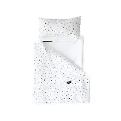 Ooh Noo Dukkesengetøj til dukkevogn - Hvid med trekanter - Dukker og tilbehør