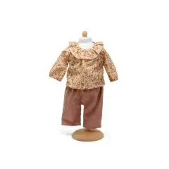 MaMaMeMo Dukketøj 40 cm dukke - Flæsebluse blomstret og bukser - Drengelegetøj 0-6 mdr.