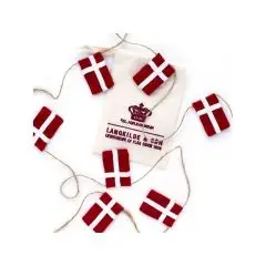 Langkilde & Søn Flagranke lille m. 10 Dannebrogsflag - Flagguirlander
