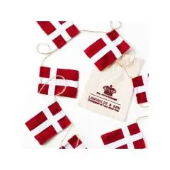 Langkilde & Søn Flagranke stor m. 10 Dannebrogsflag - Flagguirlander