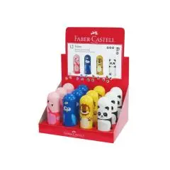 Faber-Castell blyantspidser med viskelæder, dyr - 7+ år