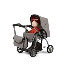 MaMaMeMo Kombi Dukkevogn med lift - grå - 
