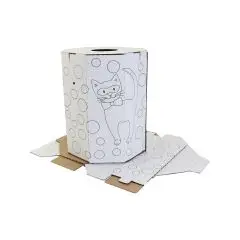 Fastelavnstønde i kraftigt pap m. sorte motiver - 