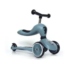 Scoot and Ride Highway Kick 1 - Scooter og løbehjul 2-i-1 - Steel - Dyre Udklædning