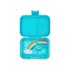 Yumbox madkasse Panino 4 rum - Regnbue Aqua blå - Spisetid