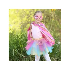 Great Pretenders Superhero pige i pink og guld  4-6 år - Superhelte Udklædning