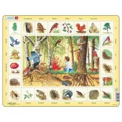 Larsen Puslespil Skovens Dyr - 48 brikker - Biler, tog & maskiner
