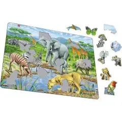 Larsen Puslespil Vandhul på savannen - 65 brikker - Bygge og værktøj