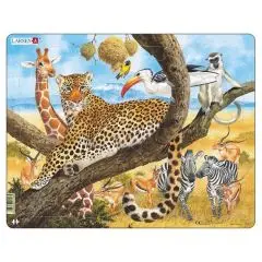 Larsen Puslespil - Afrikas dyr med 48 brikker. - Strandlegetøj
