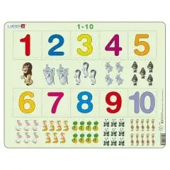 Larsen Puslespil - Tæl til 10 - 10 brikker - Til turen