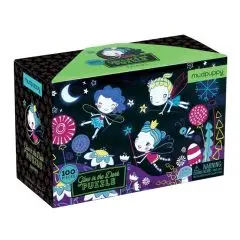 Puslespil 100 brikker, Selvlysende - Feer - Mudpuppy - Puslespil