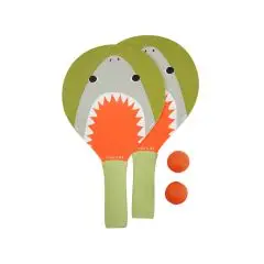 Sunnylife Strandtennis i taske, Haj - Strandlegetøj
